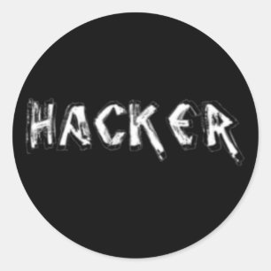 Deluxe Hacker rough font Classic Round Sticker