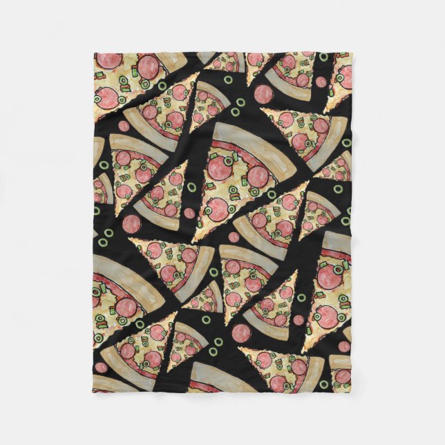 Deluxe Pizza Party Fleece Blanket (Front)