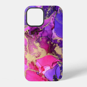 Deluxe Purple Pink Gold Ink Flow. Liquid layers of iPhone 12 Case
