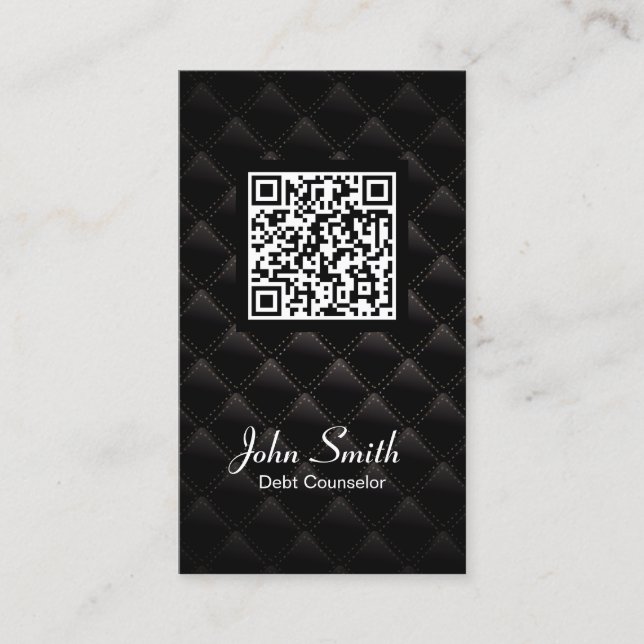 Deluxe QR Code Debt Counsellor Business Card (Front)