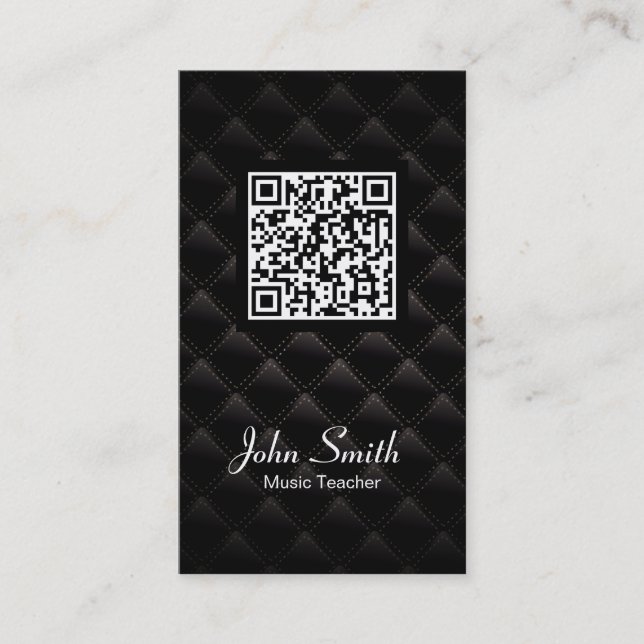 Deluxe QR Code Music Teacher Business Card (Front)