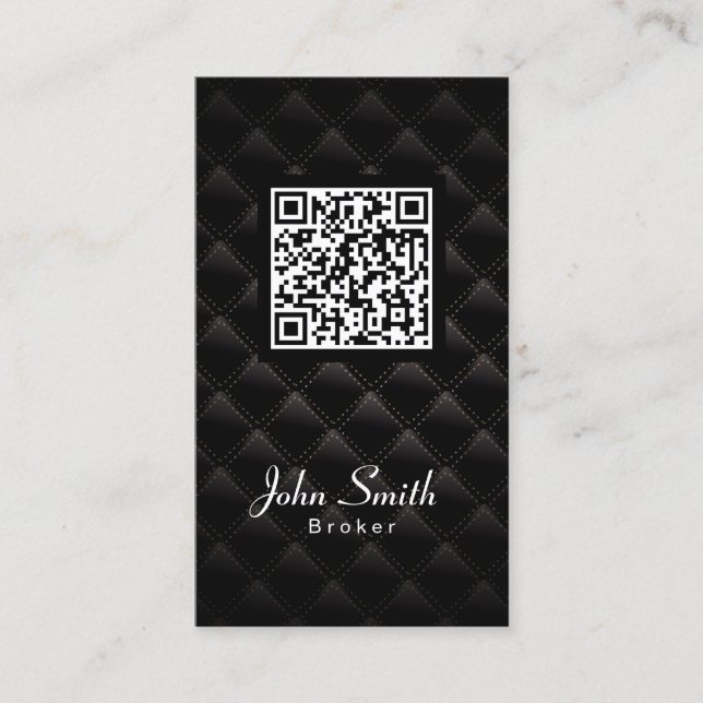 Deluxe QR Code Real Estate Broker Business Card (Front)