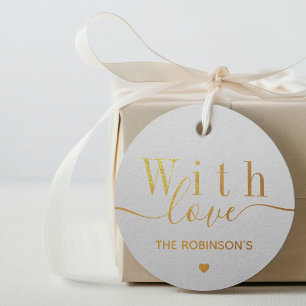 Deluxe With Love Gold Favour Tags