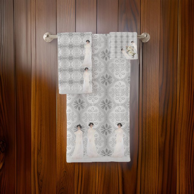 Deluxe Woman in White Serena Klimt Bath Towel Set (Creator Uploaded)