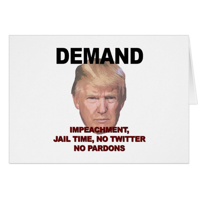 Demand Impeachment, Jail, No Twitter, No Pardons (Front Horizontal)