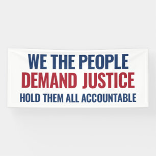 Demand Justice   6 Ft Banner   White