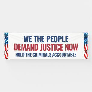 Demand Justice   8 Ft Banner   White