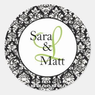 Demask Initial Monogram Wedding Sticker (#LABL001)
