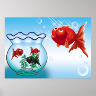 Demekin -Telescope Goldfish- Poster