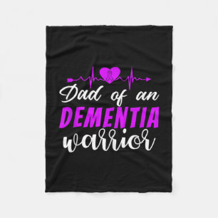 Dementia Awareness Dad Support Father Ribbon Heart Fleece Blanket