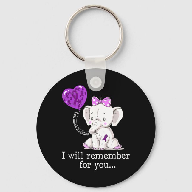 Dementia Awareness Elephant Key Ring (Front)