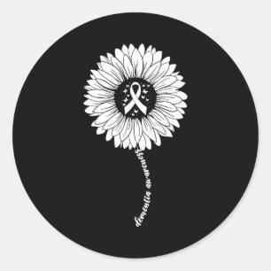 Dementia awareness month for women woman purple classic round sticker