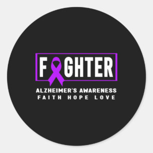 Dementia Awareness Shirt - Heimer Fighter Heimerhe Classic Round Sticker