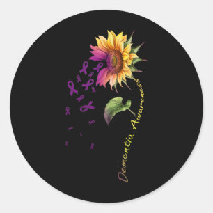 Dementia Awareness Sunflower Shirt Classic Round Sticker
