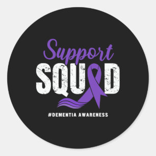 Dementia Awareness Support Squad Wear Purple Aware Classic Round Sticker