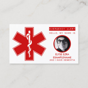 dementia emergency contact card