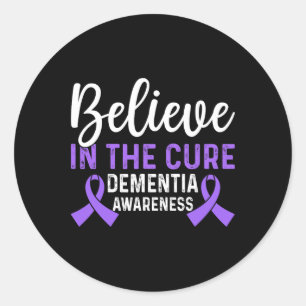 Dementia Heimerheimers Awareness Memory Loss Purpl Classic Round Sticker