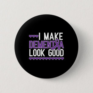Dementia Look Heimerheimer Warrior Purple Ribbon S 6 Cm Round Badge