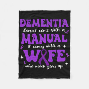Dementia Manual Wife Not Give Up Heimerheimer Purp Fleece Blanket