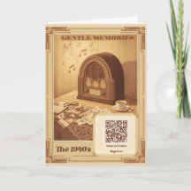 Dementia Memory Card with 1940s Music Playlist