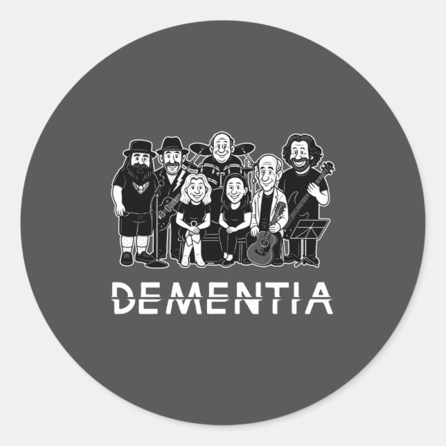 Dementia New Black _1  Classic Round Sticker (Front)
