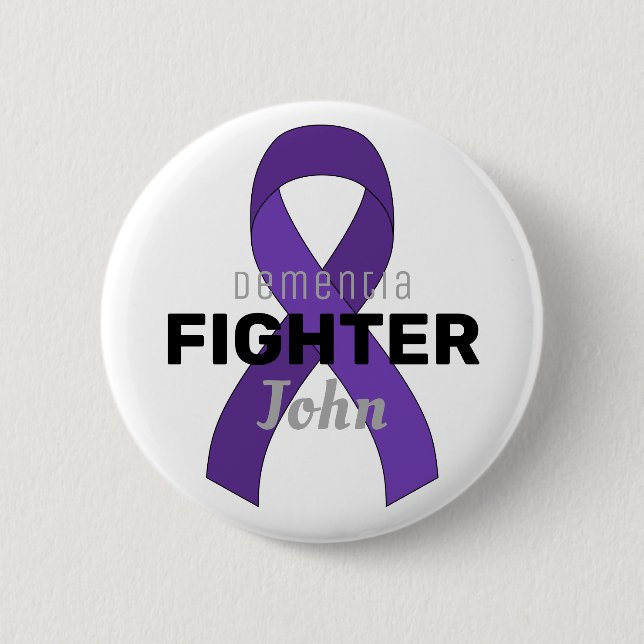 Dementia Ribbon White Button (Front)