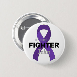 Dementia Ribbon White Button