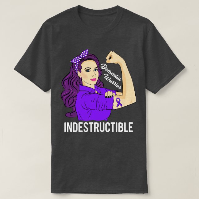 Dementia Warrior Indestructible Awareness Support T-Shirt (Design Front)
