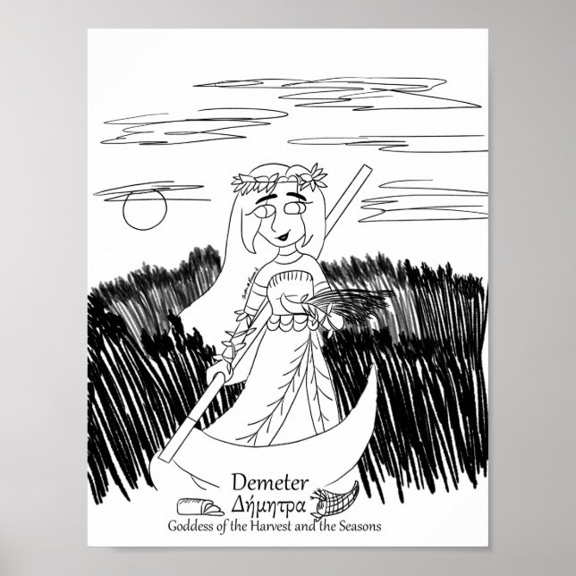 Demeter Colouring Page Print (Front)