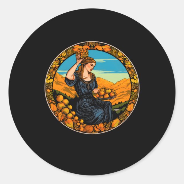 Demeter Greek Goddess Of Harvest Classic Round Sticker (Front)