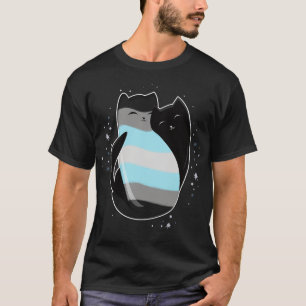 Demiboy Cat LGBT Pride Flag T-Shirt
