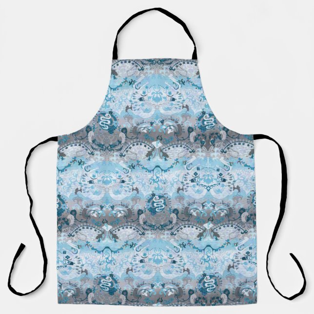 Demiboy Dragon Damask - Stylish Pride Flag Colours Apron (Front)