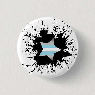 Demiboy Pride Flag Ink Splash Star 3 Cm Round Badge