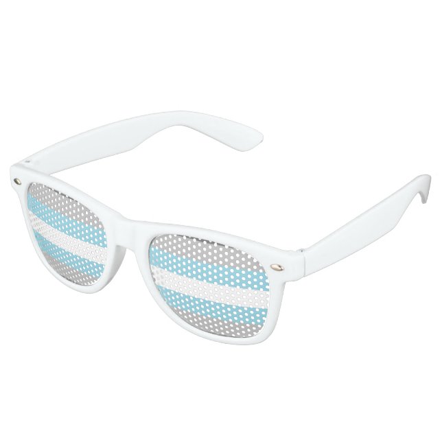 Demiboy Pride Flag Retro Sunglasses (Angled)