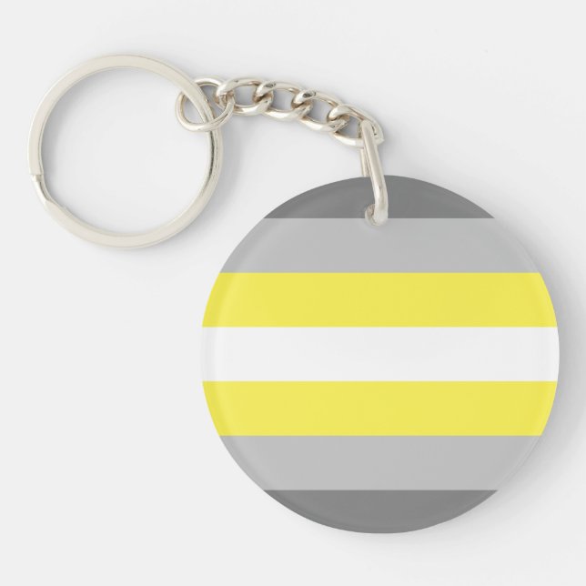 Demigender Pride Flag Key Ring (Front)