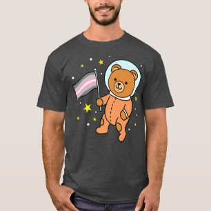 Demigirl Bear In Space Demigirl Pride Premium 667  T-Shirt