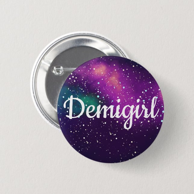 Demigirl Customisable Galaxy Identity 6 Cm Round Badge (Front & Back)