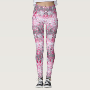 Demigirl Dragon Damask - Stylish Pride Flag Colour Leggings