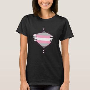 Demigirl Flag Chest Inside Demigirl Pride Demi Gir T-Shirt