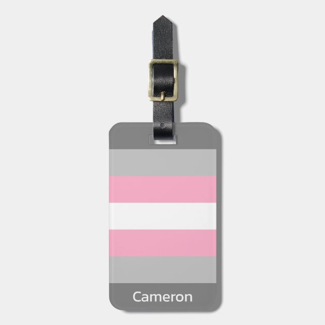 Demigirl Flag Personalised Luggage Tag (Front Vertical)