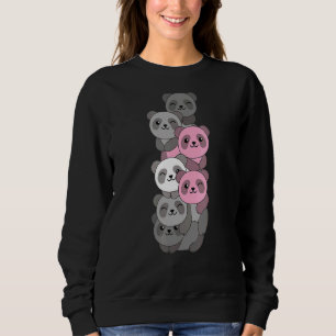 Demigirl Flag Pile Pride Lgbtq Pandas Cute Demigir Sweatshirt