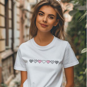 Demigirl Flag Pixel Heart T-Shirt