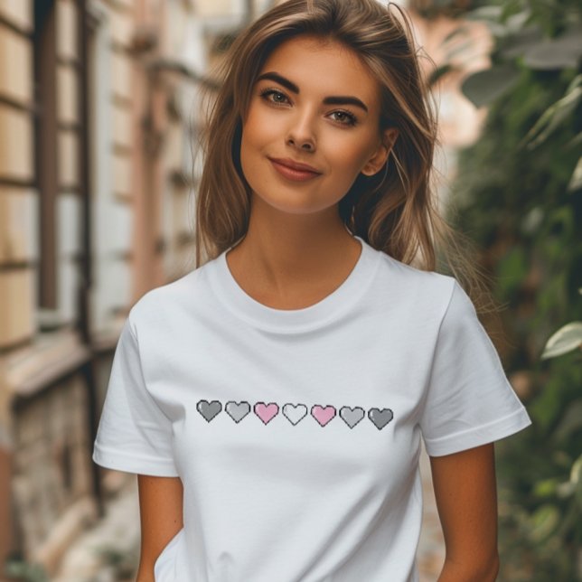 Demigirl Flag Pixel Heart T-Shirt (Creator Uploaded)