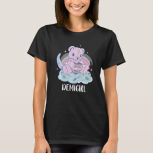 Demigirl Hug Me Bear Demigirl Flag LGBTQ Demi Girl T-Shirt