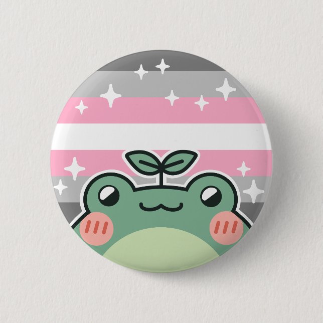 Demigirl LGBT Pride Flag Frog 6 Cm Round Badge (Front)
