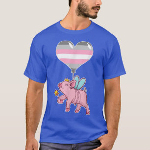 Demigirl Pig FairyNonbinary Gender T-Shirt