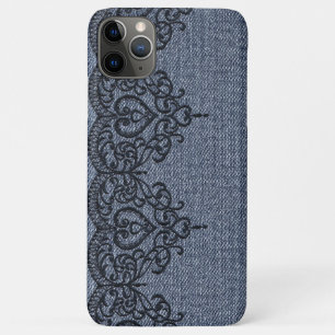 *~* Demin and Black Lace Girly Romantic iPhone 11 Pro Max Case
