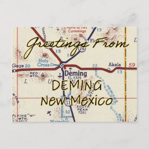 Deming NM Vintage Map Postcard