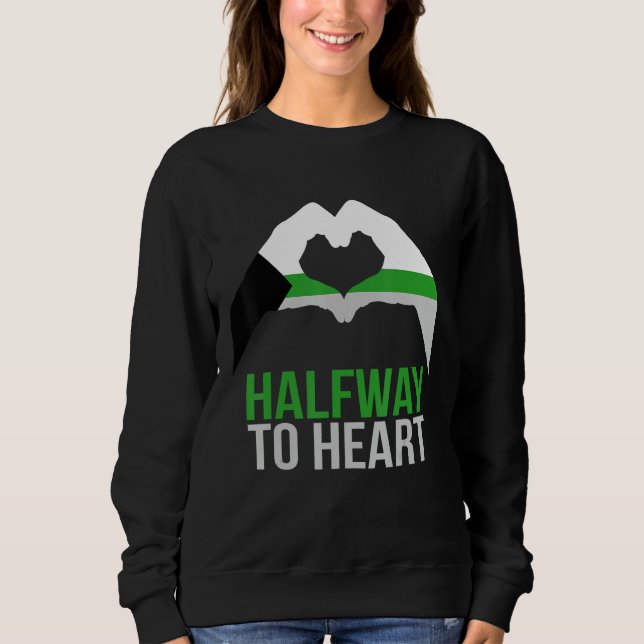 Demiromantic Joke Heart Love Demiromantic Flag Sweatshirt (Front)