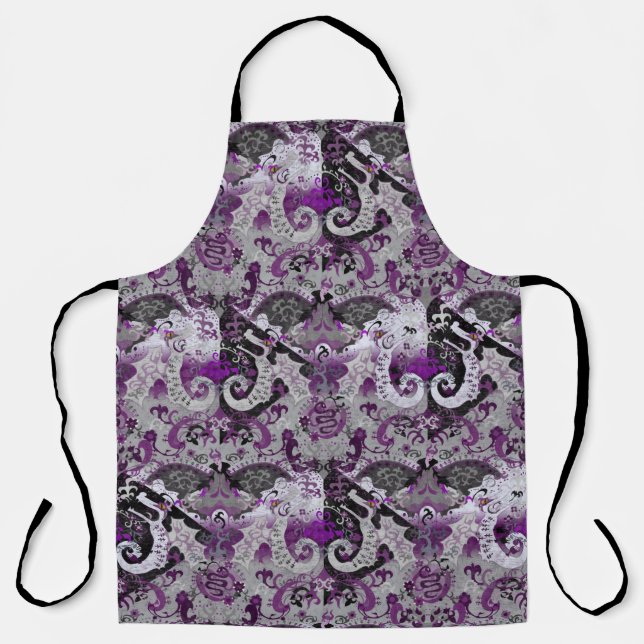 Demisexual Dragon Damask - Pride Flag Colours Apron (Front)